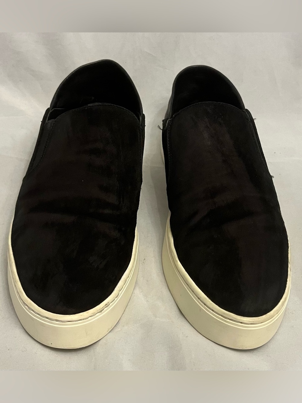 Vince Women's Black Slip-On Suede & Leather Sneakers 7